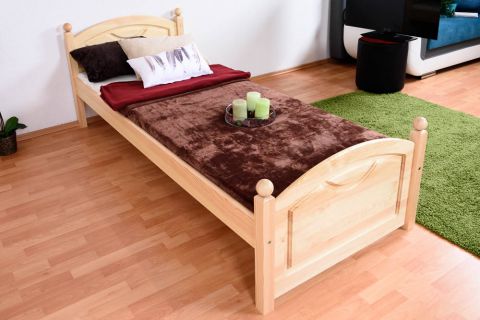 Single bed / guest bed solid pine natural wood 82, incl. slatted frame - 80 x 200 cm