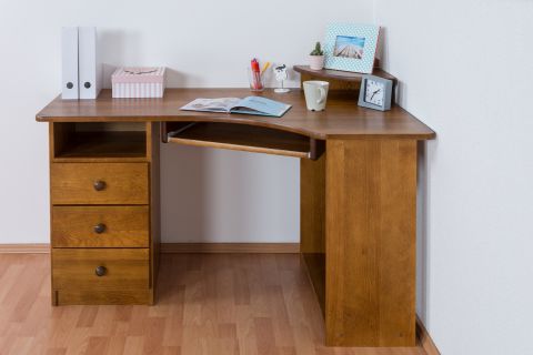 Desk solid pine solid wood oak rustic Junco 185 - Dimensions: 74 x 138 x 83 cm (H x W x D)