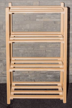 Shoe rack solid beech wood natural Junco 223 - Dimensions: 100 x 58 x 28 cm (H x W x D)