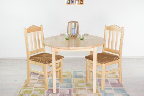 Table solid pine solid wood natural Junco 235A (round) - Ø 100 cm