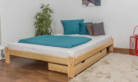 Youth bed solid pine natural A10, incl. slatted frame - dimensions 160 x 200 cm