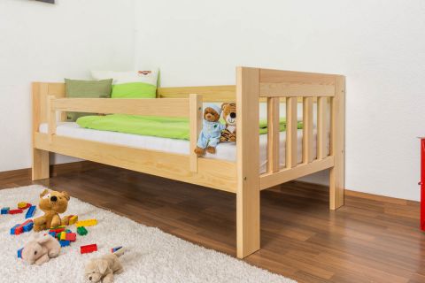 Children's bed / junior bed solid pine solid wood natural 95, incl. slatted frame - 90 x 200 cm (W x L)