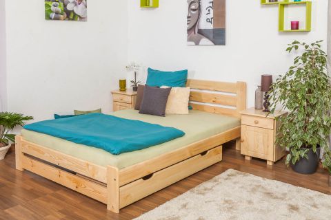 Children's bed / youth bed solid pine natural A24, incl. slatted frame - dimensions 140 x 200 cm 