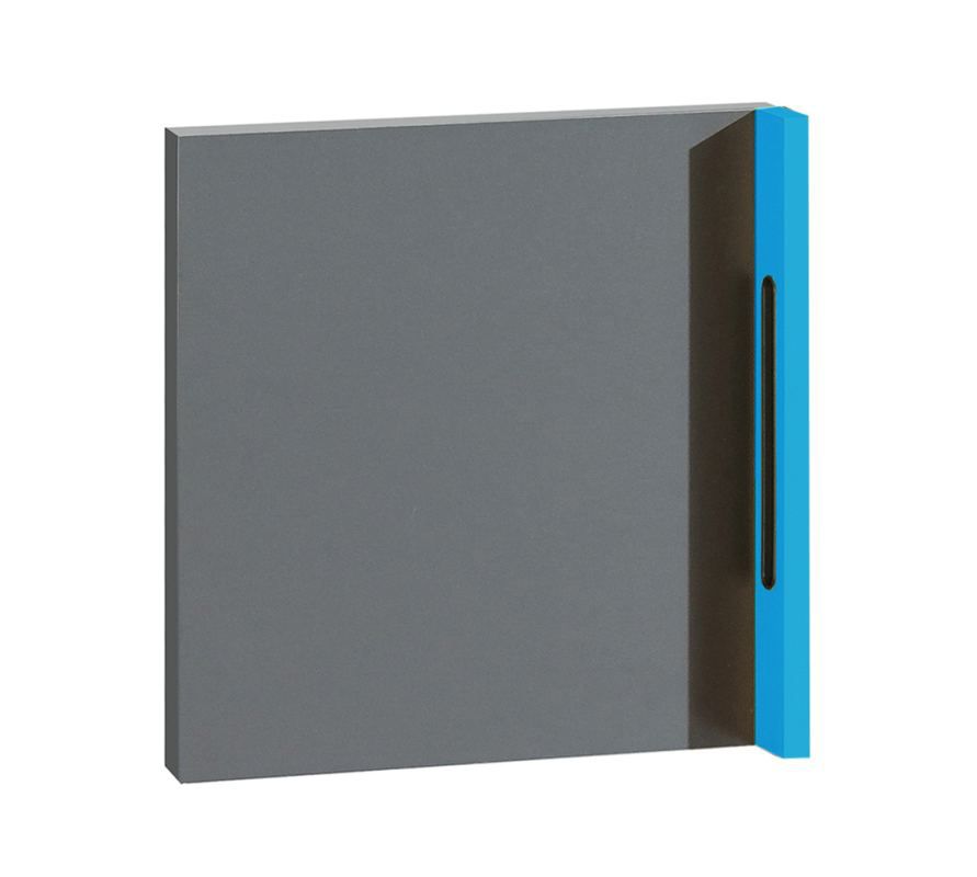 Door Jakob, Colour: Anthracite / Turquoise - 37 x 37 x 6 cm (H x W x D)