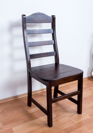 Chair solid pine solid wood walnut-colored Junco 245 - Dimensions: 101 x 45 x 46 cm (H x W x D)