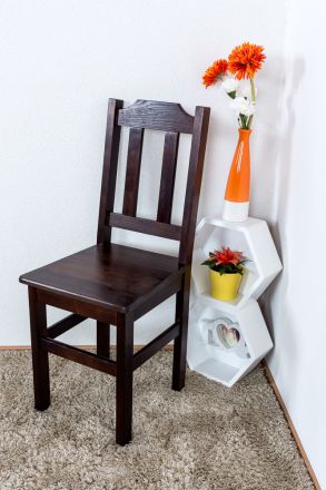 Chair solid pine solid wood walnut rustic Junco 248 - Dimensions: 91 x 35 x 44 cm (H x W x D)