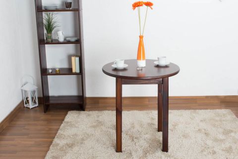 Table solid pine solid wood walnut-colored 003 (round) - diameter 70 cm
