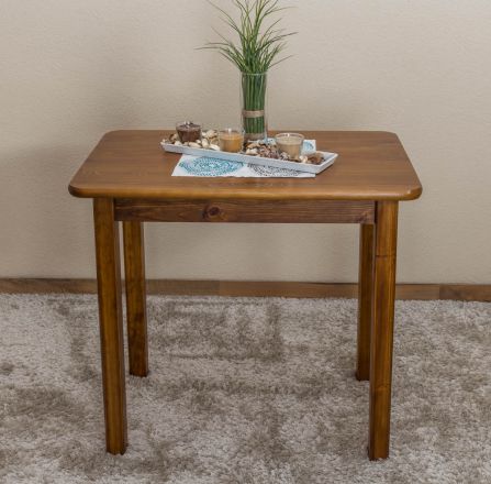 Table solid pine solid wood oak color 001 (angular) - Dimensions 80 x 50 cm (W x D)