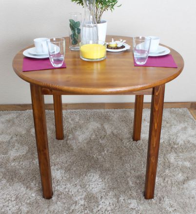 Table solid pine solid wood oak-colored 003 (round) - diameter 90 cm