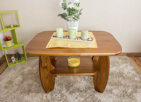 Coffee table solid pine solid wood oak-colored 005 - Dimensions 60 x 92 x 67 cm (H x W x D)