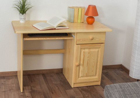 Desk solid pine solid wood natural 002 - Dimensions 74 x 115 x 55 cm (H x W x D)