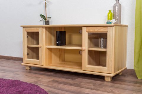 TV cabinet solid pine wood natural 004 - Dimensions 55 x 118 x 47 cm (H x W x D)