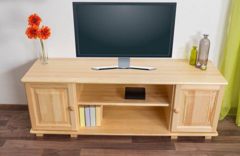 TV cabinet solid pine wood natural 001 - Dimensions 55 x 156 x 47 cm (H x W x D)