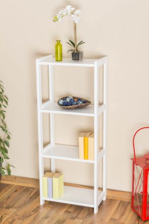 Shelf solid pine solid wood white lacquered Junco 56D - 125 x 50 x 30 cm (H x W x D)