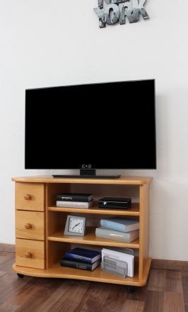 Solid pine solid wood alder-colored TV cabinet Junco 202 - Dimensions 62 x 82 x 46 cm (H x W x D)