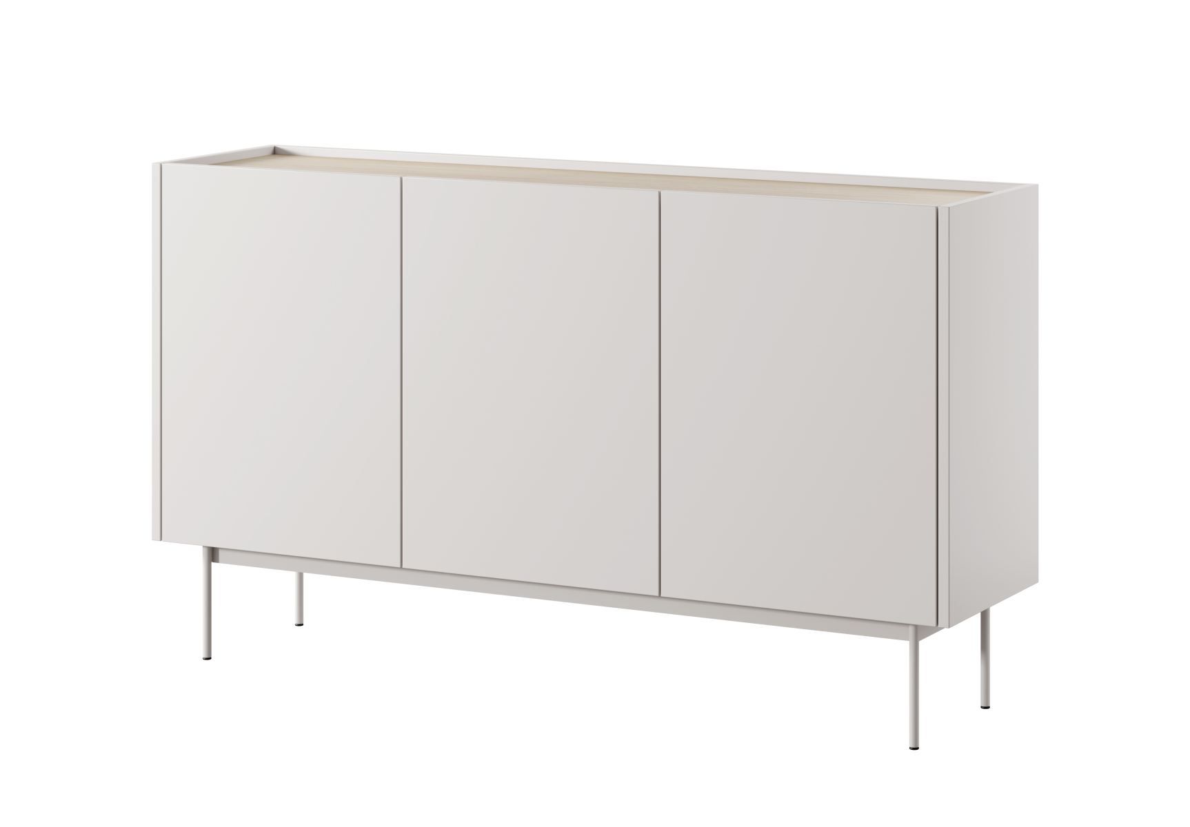 Cascob 02 chest of drawers with soft close system and 6 compartments, cashmere / oak, 83 x 144 x 37 cm, simple handleless design, plenty of storage space