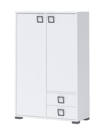 Children's room - Benjamin 27 chest of drawers, color: white - Dimensions: 134 x 86 x 37 cm (H x W x D)