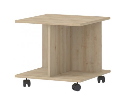 Side table on castors 08, color: beech - 50 x 55 x 55 cm (H x W x D)