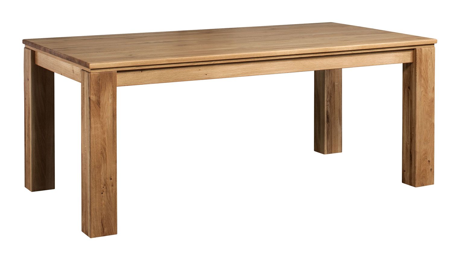 Semi-solid dining table Balsa 10, natural, oiled / waxed, oak, modern and simple design, 160 x 90 cm, robust and durable 