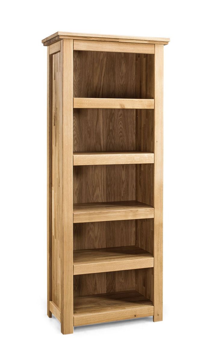 Robust shelf with five compartments Floresta 16, natural, modern style, solid oiled oak surface, 204 x 81 x 48 cm, high-quality workmanship 