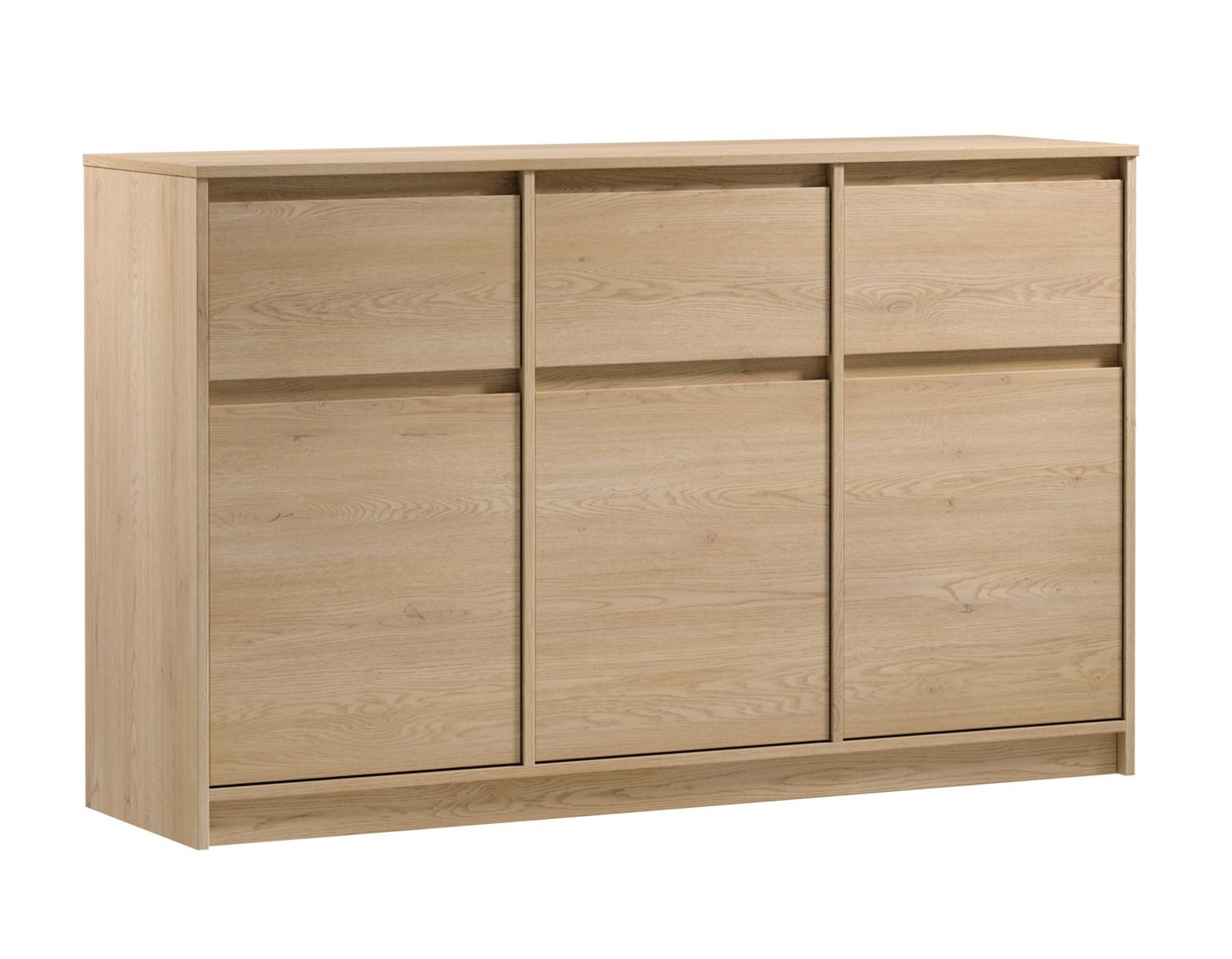 Gracilius 03 chest of drawers with plenty of storage space, 87 x 138 x 40 cm, with 6 compartments, 3 doors, 3 shelves, 3 practical drawers, with handle strips, ABS