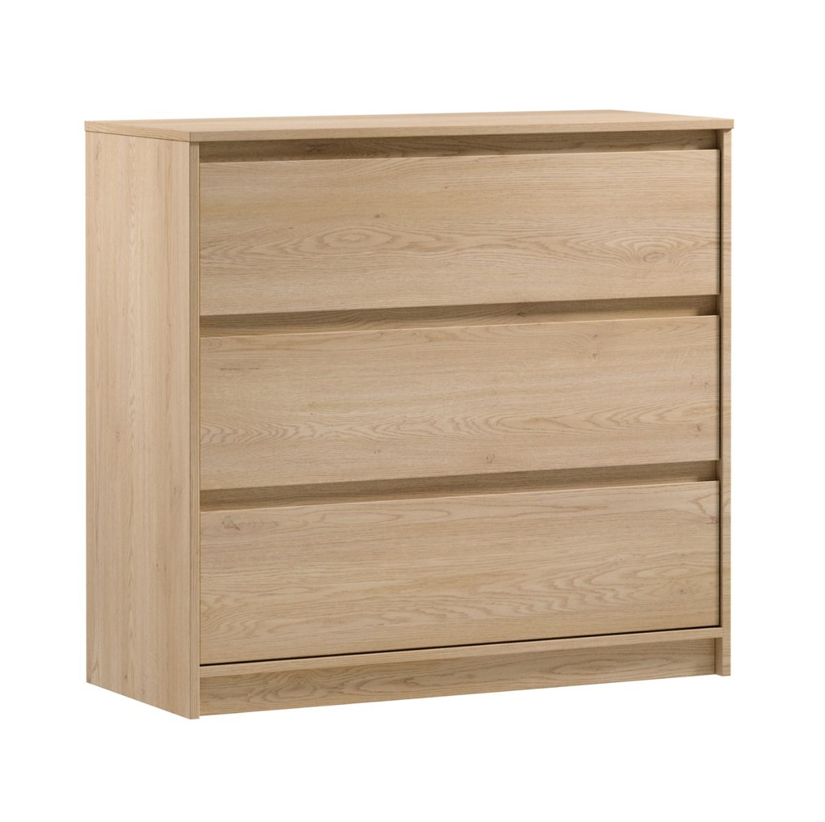 Gracilius 04 chest of drawers for bedroom and living room, 87 x 91.5 x 40 cm, 3 drawers with plenty of storage space, handle strips, Cremona oak, ABS edge protection