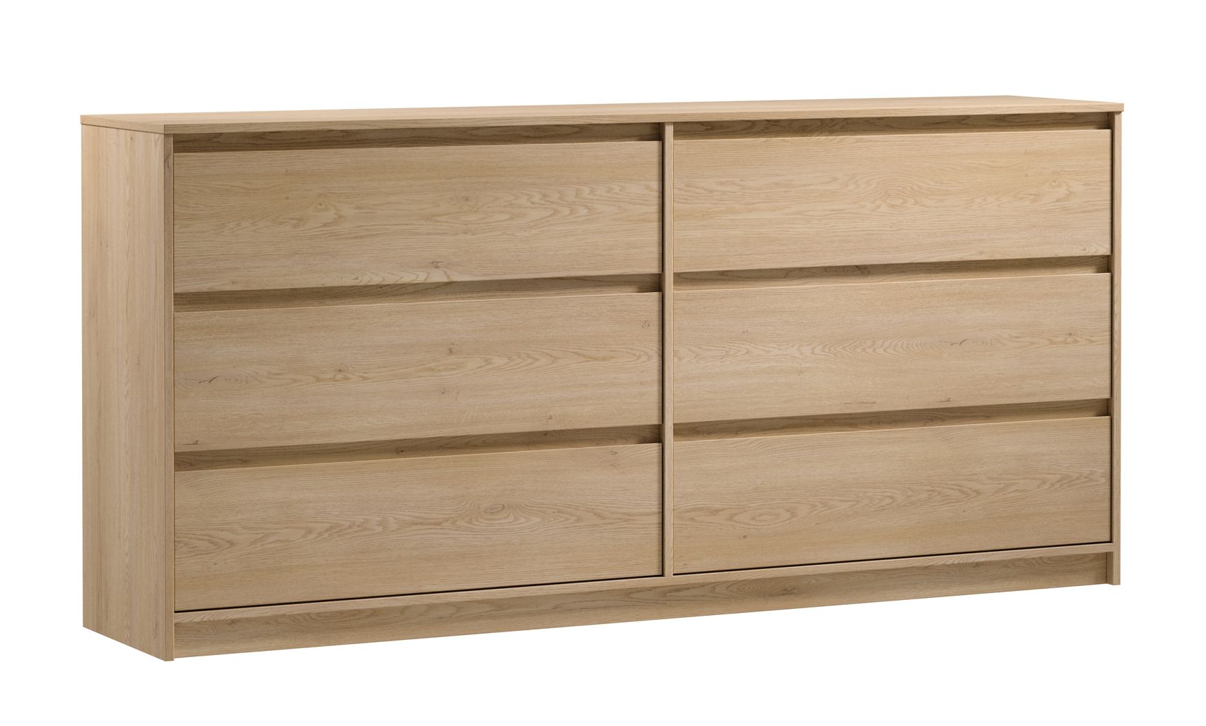 Spacious Gracilius 06 chest of drawers with 6 large drawers, 87 x 181 x 40 cm, Cremona oak, ABS edge protection, plain handles, living room, bedroom