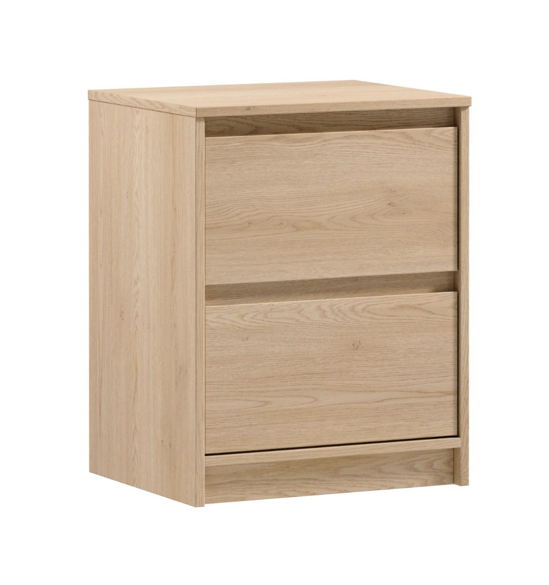 Small bedside cabinet Gracilius 08 with simple handle strips, 61 x 47 x 40 cm, 2 drawers, Cremona oak, ABS edge protection, suitable for bedrooms