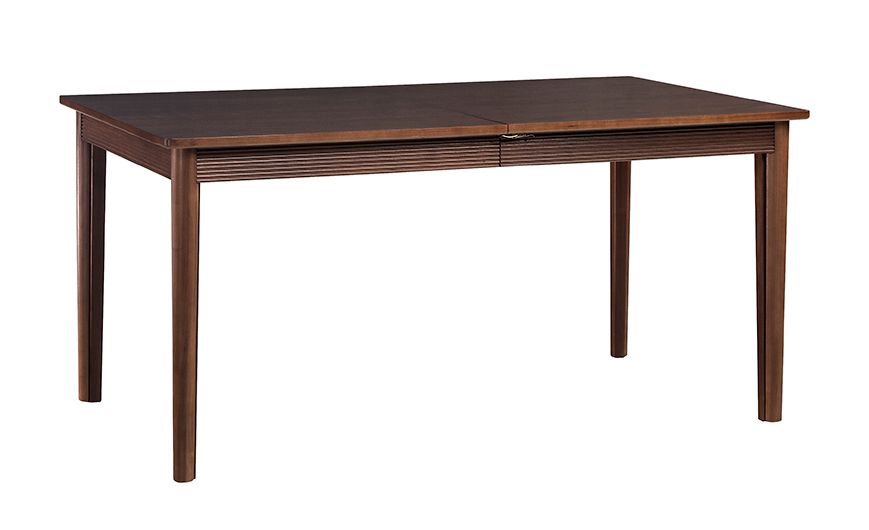 Extendable dining table Inginele 07, in walnut, telescopically extendable up to 265 cm, incl. 2 inserts that can be lowered into the table, 75 x 160 - 265 x 90 cm