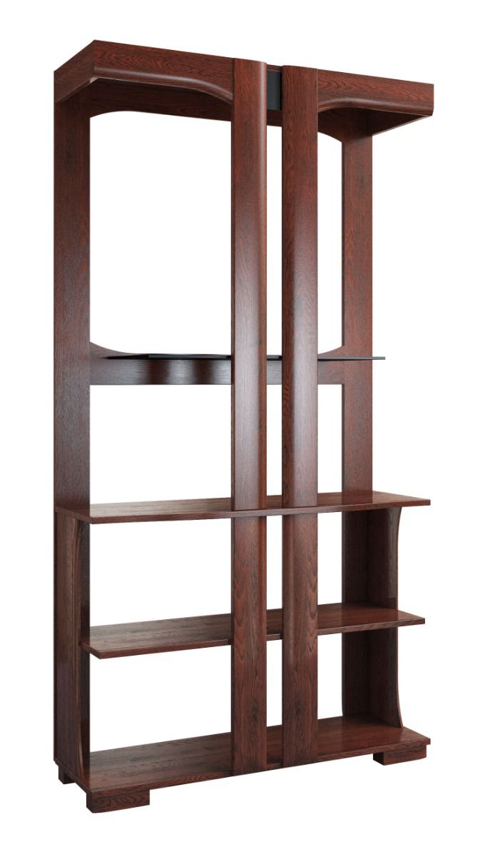 Stylish bookcase with LED lighting Krasno 12, solid oak, antisol glass, dimensions: 193 x 101 x 38 cm, modern and simple design