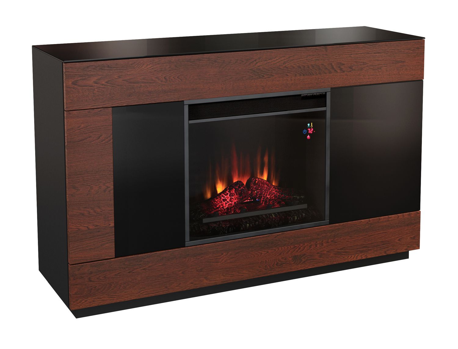 Krasno electric fireplace, natural oak veneer, heat output: 1700W - 2000W