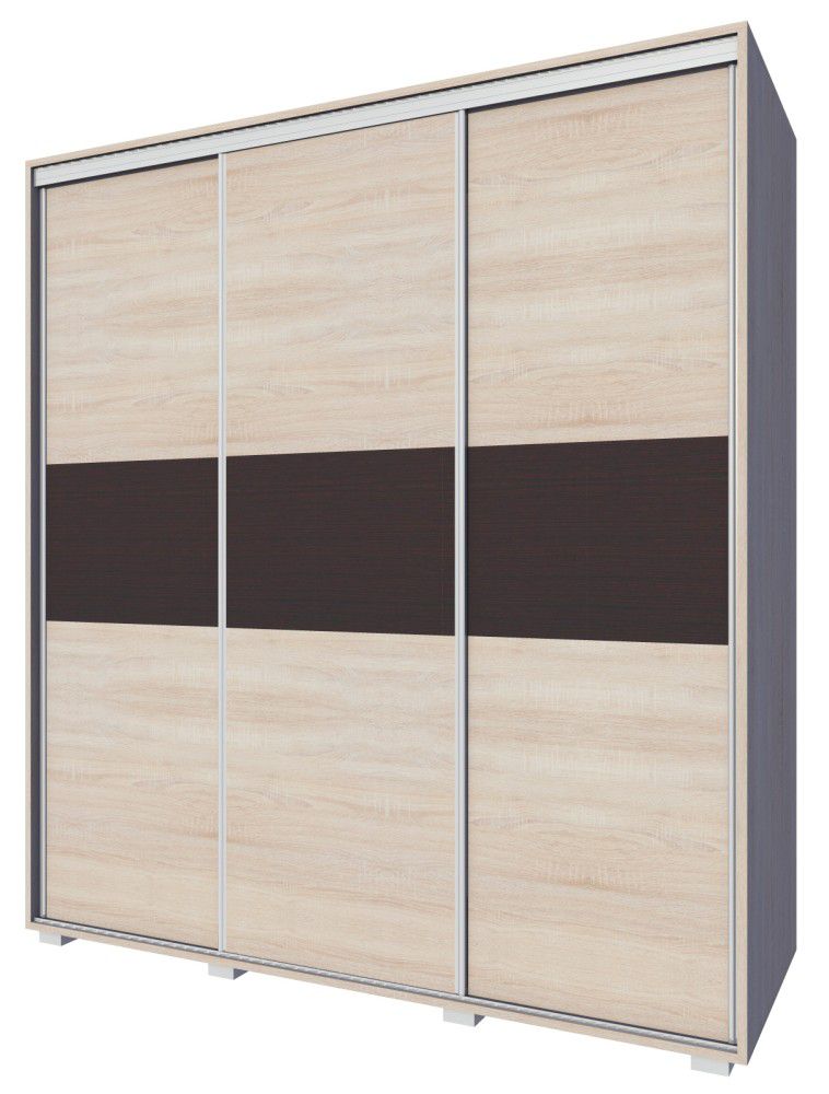 Sliding door closet / Wardrobe Rabaul 39, Colour: Sonoma Oak light / Sonoma Oak dark - Measurements: 210 x 190 x 60 cm (H x W x D)