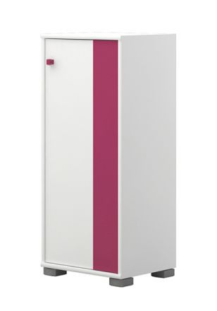 Children's room - Lena 06 chest of drawers, Color: White / Pink - Dimensions: 102 x 44 x 37 cm (H x W x D)