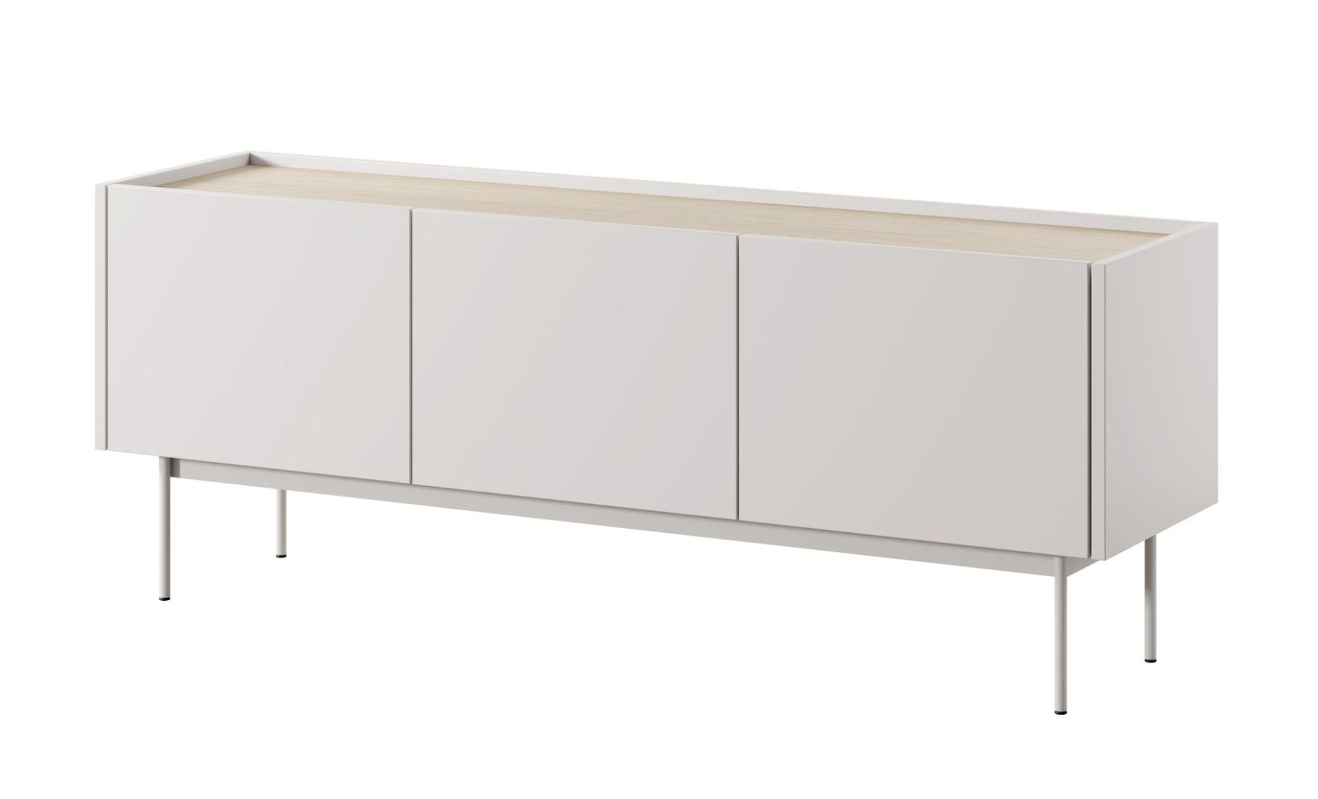 Cascob 01 TV cabinet, cashmere / oak, 55 x 144 x 37 cm, with 3 compartments and soft close system, robust and stable, high-quality materials