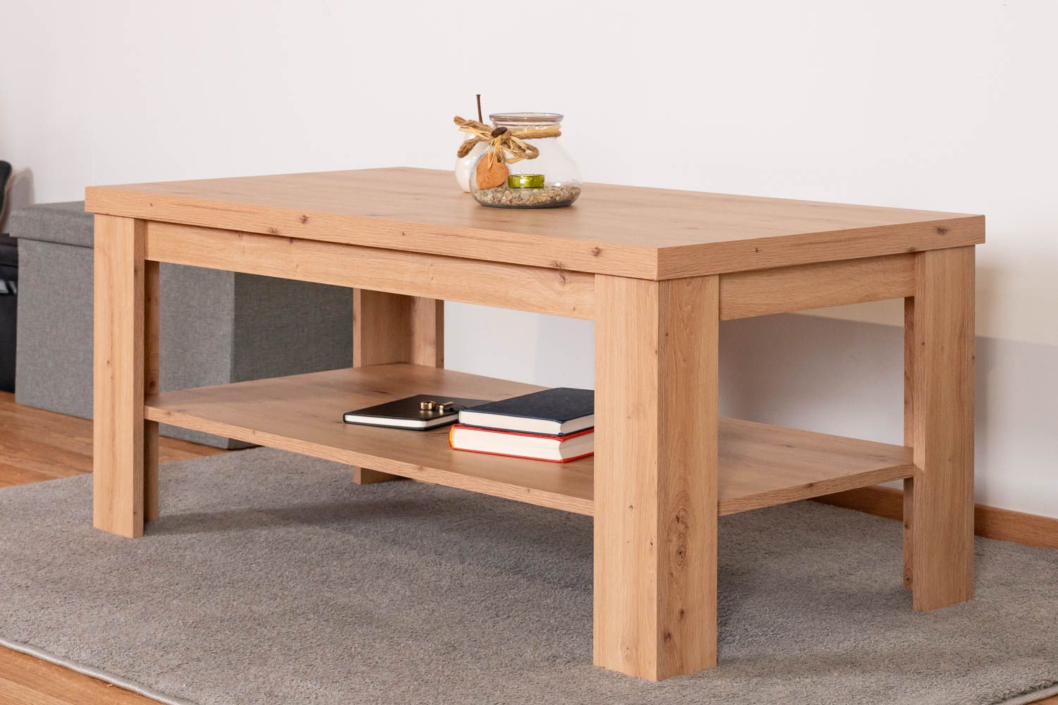 Coffee table Vanimo 12, colour: oak - Measurements: 115 x 60 x 48 cm (W x D x H)