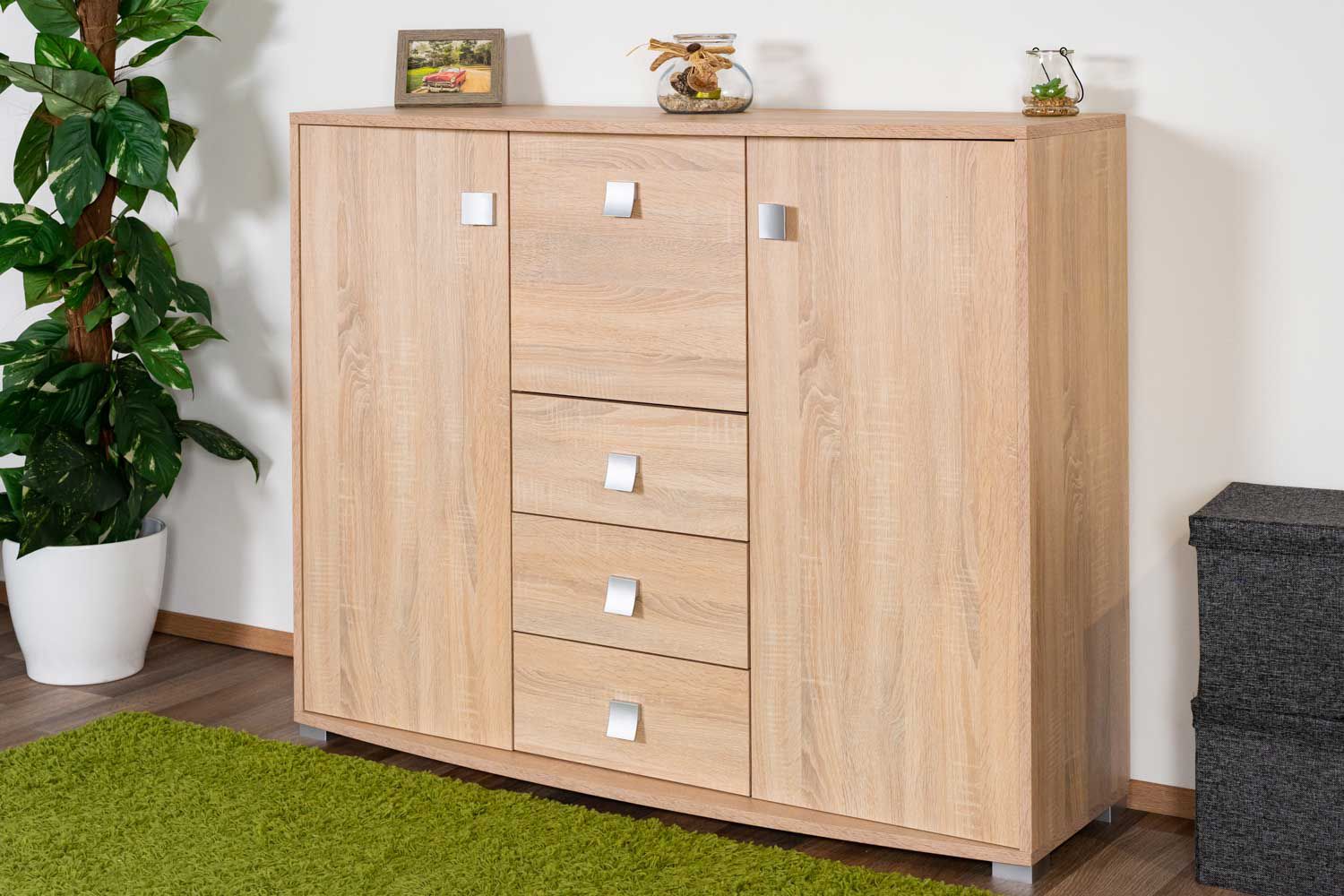 Chest of drawers Rabaul 07, color: Sonoma oak - Dimensions: 100 x 130 x 40 cm (H x W x D)