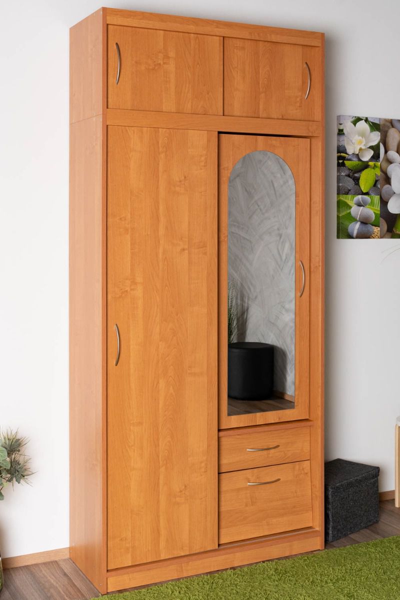 Cupboard / wardrobe Paseh 04, color: alder - Dimensions: 220 x 100 x 40 cm (H x W x D)