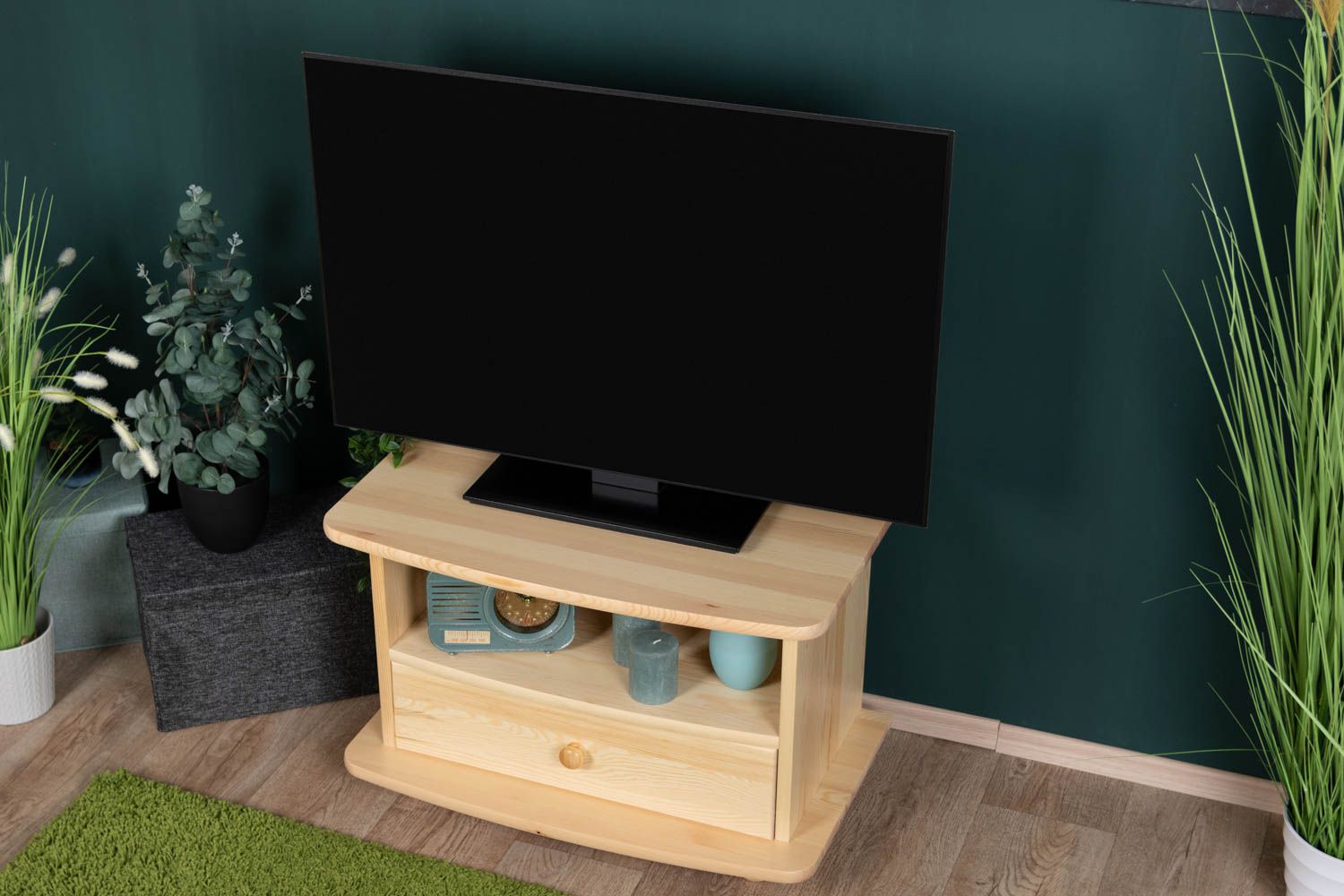 TV cabinet solid pine solid wood natural Junco 200 - Dimensions 46 x 72 x 44 cm