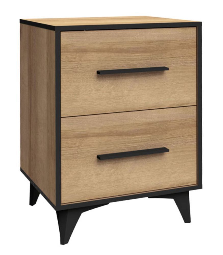 Bedside table Altels 22, Colour: Riviera Oak / Dark Brown - Measurements: 68 x 47 x 40 cm (H x W x D)