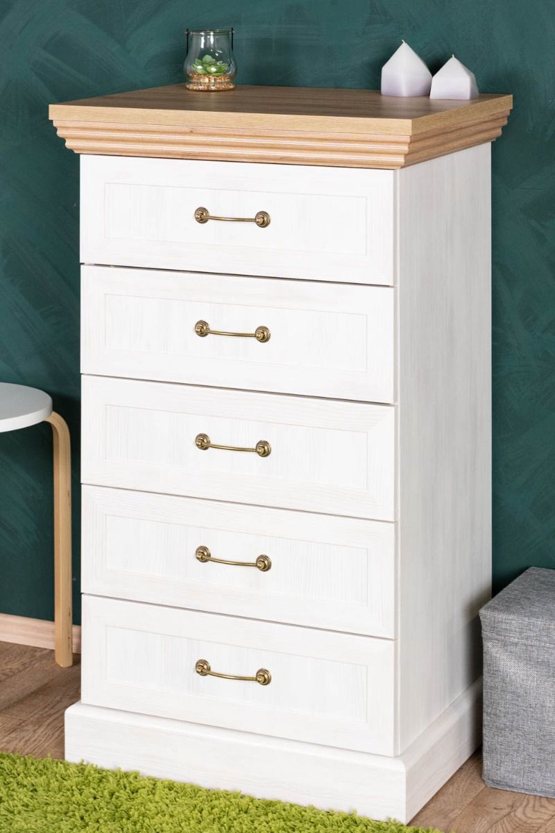 Dresser Badile 13, Colour: Pine White / Brown - 98 x 57 x 46 cm (h x w x d)