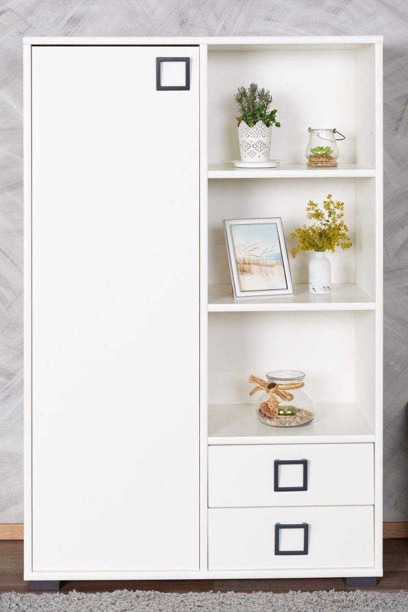 Chest of drawers 26, color: white - Dimensions: 134 x 86 x 37 cm (H x W x D)