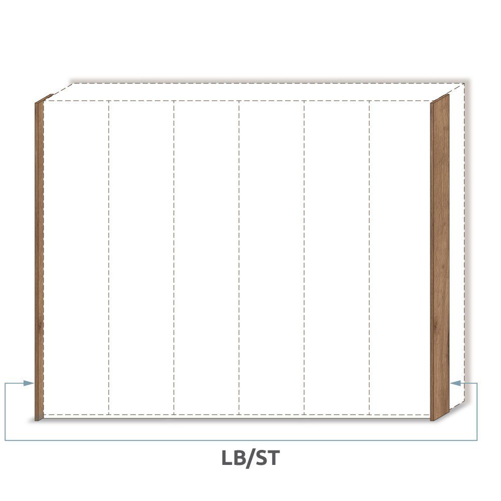 Side frame for hinged door wardrobe / wardrobe Manase 15 and add-on modules, Colour: Brown Oak - Height: 226 cm