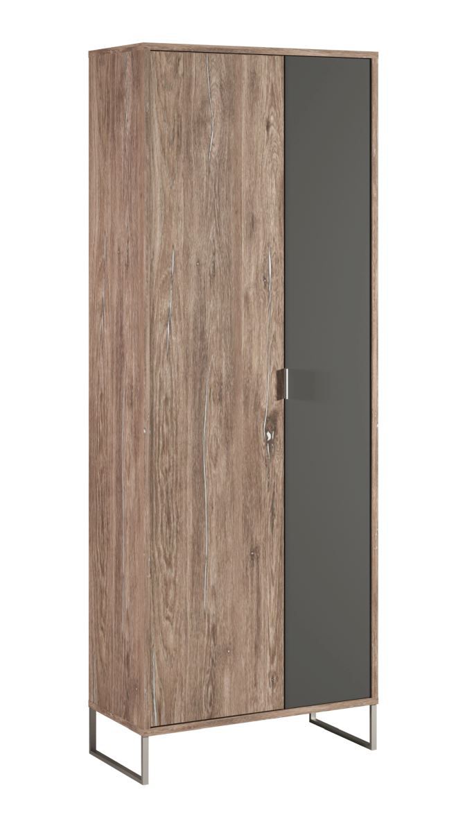 Closet with plenty of storage space Albondon 14, color: oak / anthracite - Dimensions: 188 x 71 x 35 cm (H x W x D)