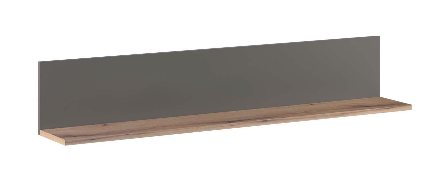 Hanging shelf / wall shelf Sisamon 03, Color: Oak Artisan / Grey - Dimensions: 24 x 137 x 21 cm (H x W x D)