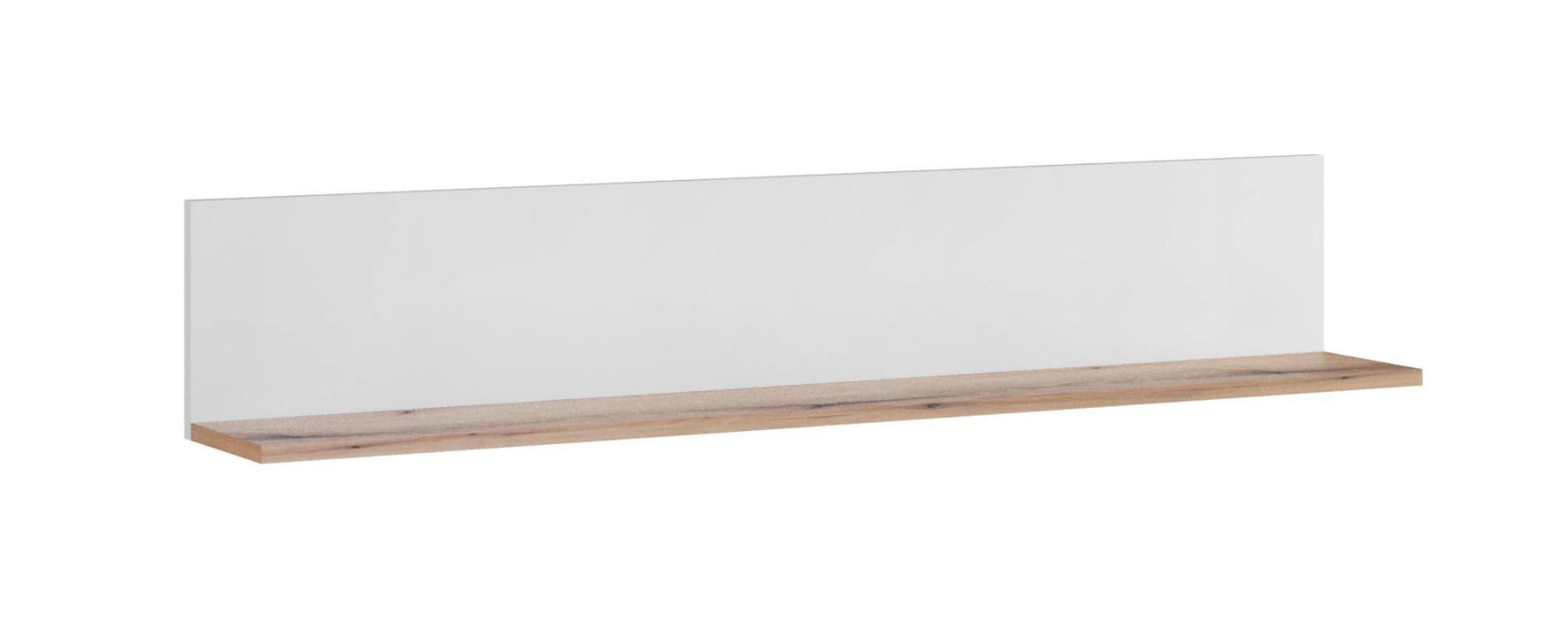 Hanging shelf / wall shelf Sisamon 03, Color: Oak Artisan / White - Dimensions: 24 x 137 x 21 cm (H x W x D)