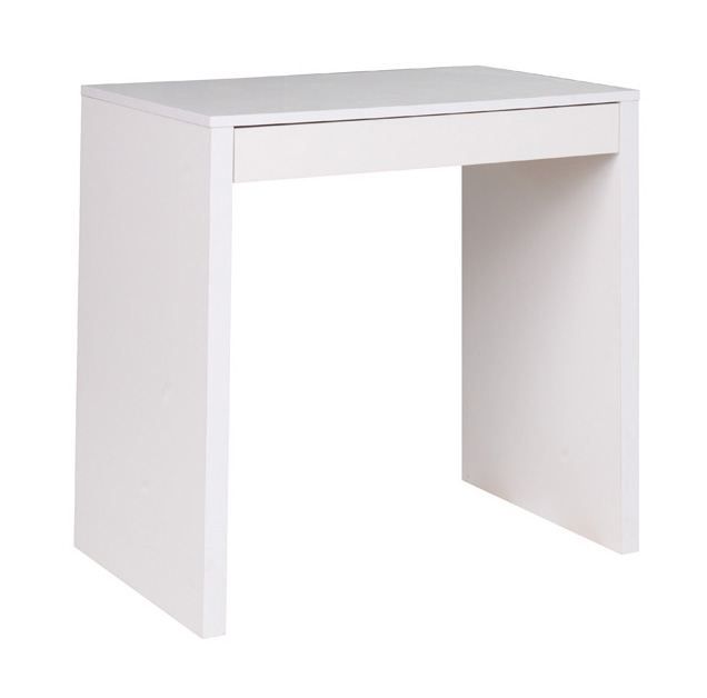 Small bright desk "Subotica" 01, color: white, 76 x 80 x 45 cm, simple design, practical drawer, sturdy construction, durable