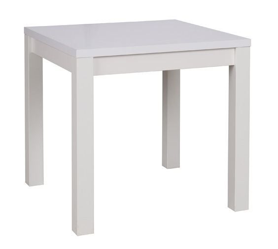 Bright square dining table Varbas 01, white, 80 x 80 cm, simple design, easy to combine, quick and easy assembly, robust and durable