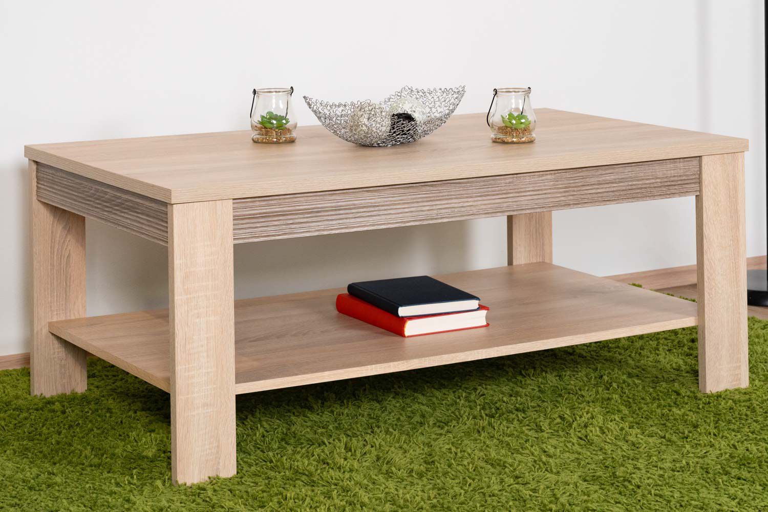 Coffee table Mesquite 14, Colour: Sonoma Oak Light / Sonoma Oak Truffle - Measurements: 115 x 64 x 43 cm (W x D x H)