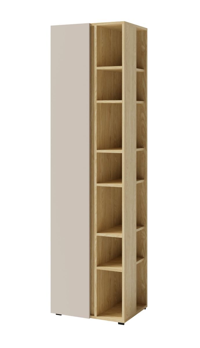 Fricourt 04 cupboard / shelf unit, beige / light oak, 195 x 55 x 40 cm, with 12 compartments, ABS edges, high-quality workmanship, stable and high quality