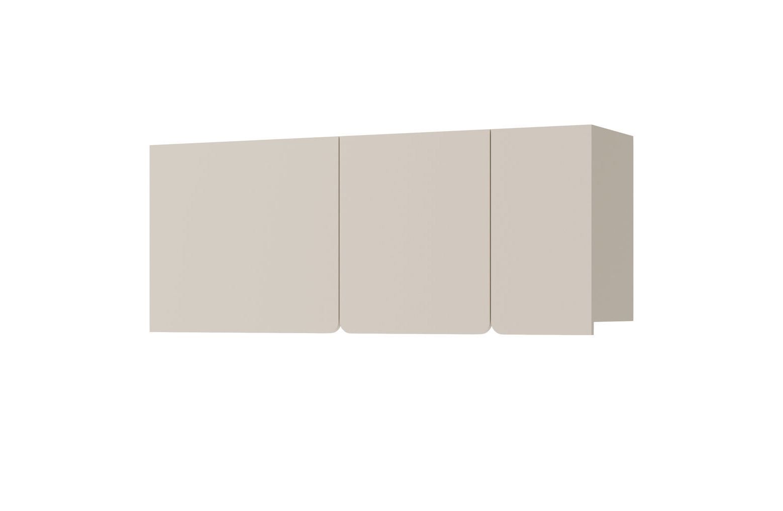 Fricourt 12 wall cabinet, beige, 37 x 120 x 25 cm, with 3 spacious compartments, ABS edges, robust and stable, long service life, easy assembly